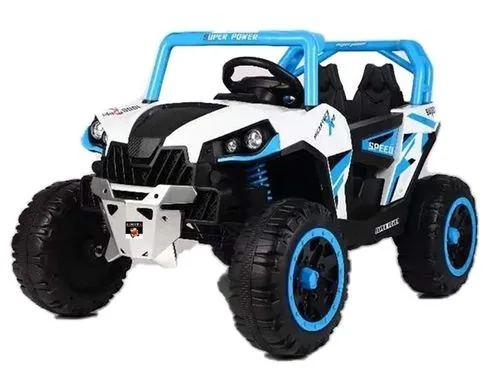 באגי ממונע 12V מיני מאבריק Mavric X3 עם גלגלי גומי, שלט רחוק, בולמים ואורות LED - כחול Twist