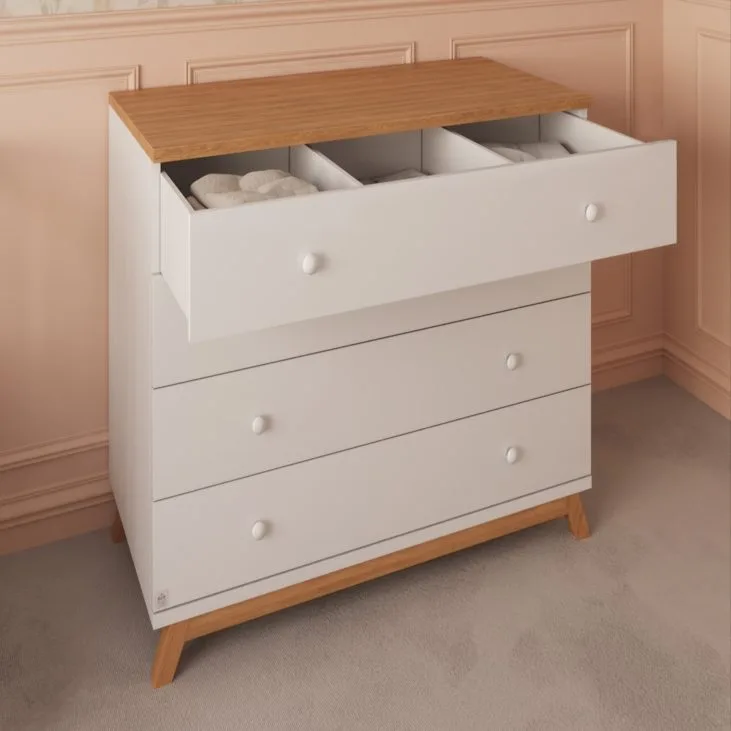 שידה דורי טריקה שקטה רוחב מטר לבן