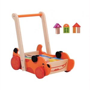 עגלת קוביות מעץ בצורת כלב עם ידית המשמשת כהליכון לפעוטות!! מוצר מנצח מבית האיכות פיט טויס FitToys מחיר מבצע רק 159 ש''ח ואפשרות