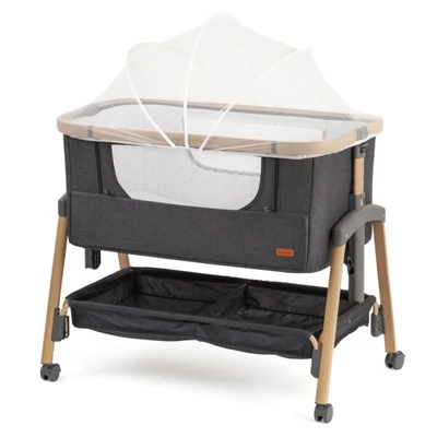 עריסה נצמדת דיליאנס&קו היילי אפור כהה / שלד עץ בהיר – Dillians&co. Hailey