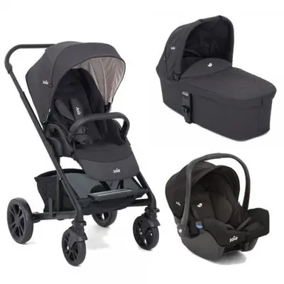 עגלה לתינוק משולבת 3 חלקים כולל אמבטיה, טיולון וסלקל דגם Chrome Trio Joie