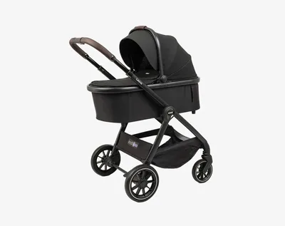 Infanti אינפנטי עגלת תינוק משולבת כולל אמבטיה וטיולון דגם Leona ליאונה צבע העגלה -שחור כולל עריסה