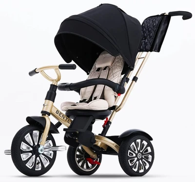 תלת אופן 6 ב-1 במהדורת זהב מוגבלת דגם Bentley Mulliner QPLAY